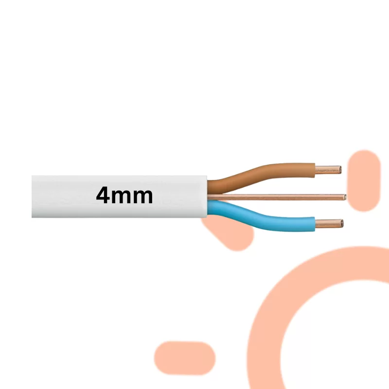 Flat Twin + Earth 4mm² 3-Core Cable